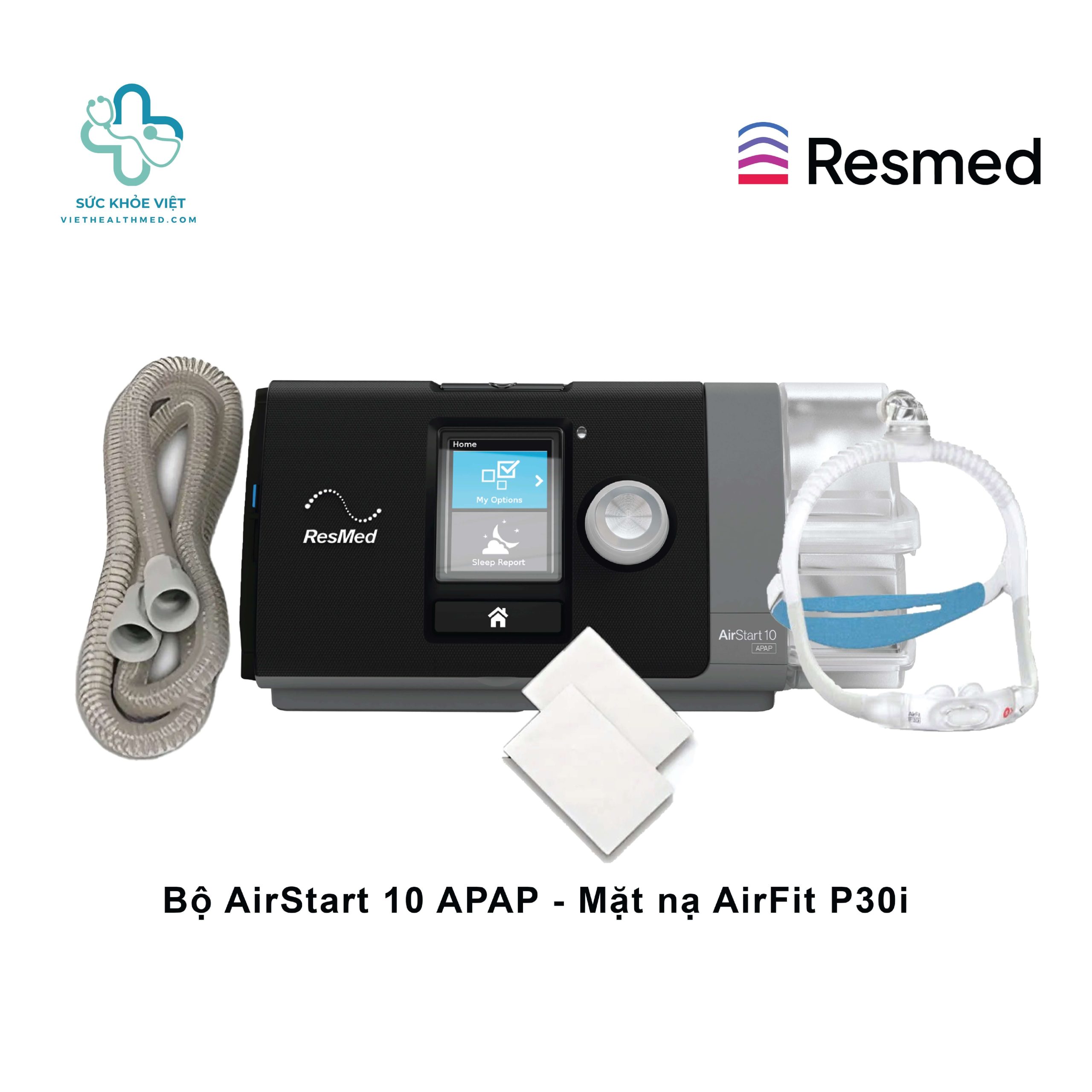 Máy trợ thở AirStart 10 APAP kèm Mặt nạ AirFit P30i