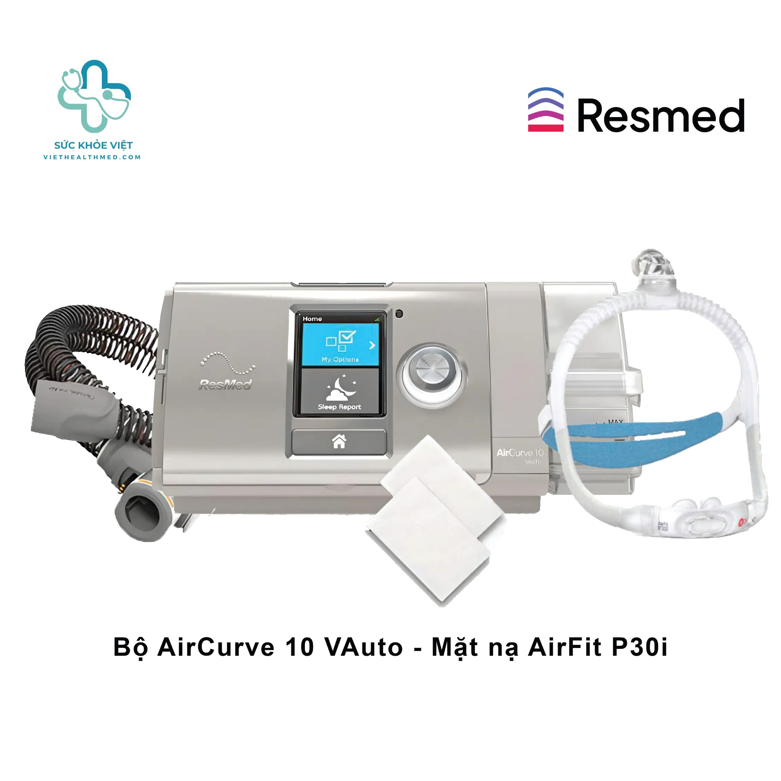 Máy trợ thở AirCurve 10 VAuto kèm Mặt nạ AirFit P30i