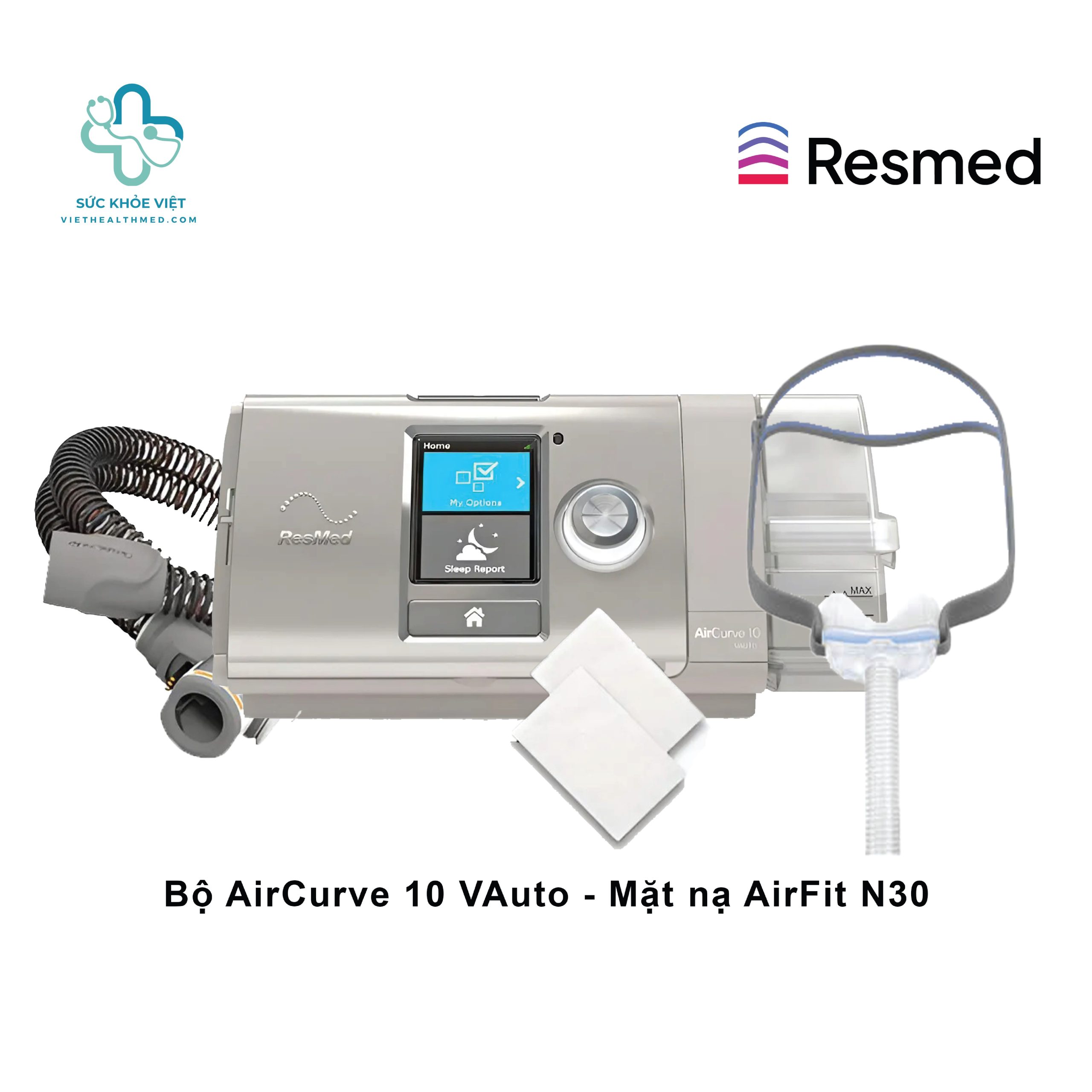 Máy trợ thở AirCurve 10 VAuto kèm Mặt nạ thở AirFit N30
